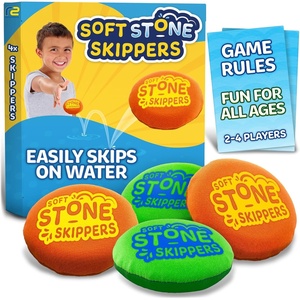 image:imageSoft Stone Skippers Game  Fun Pool Toys for Kids All Ages  4 Pack Water Skipping Discs Set  Beach Games Summer Beach Gifts for Boys amp Girls Ages 3 4 5 6 7 8 9 10 11  Year Old  Water Toys
