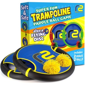 image:imageFun Bouncy Paddle amp Stringy Ball Toss amp Catch Game  Easy to Use for Kids All Ages  Soft Foam Design for Safe Play Indoors or Outdoors  Also Works as Flying Disc  Great Gift Idea for Boys amp GirlsBlack  Yellow
