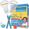 image:imageMini Toss Lacrosse Set  The Ultimate Game for the Pool or Beach amp Backyard  Comes with Water Skipping Ball Rubber Ball amp 2 Sticks with Premium Full Size Basket for Easier Catching and ThrowingBlueOrange 2Pack