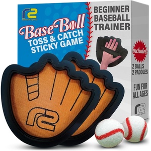 image:imageToss and Catch Ball Game Set  Easy to Use Sticky Balls amp Beginner Baseball Training Glove  Premium Toy Paddle Fits All Hand Sizes From Toddlers to Teens amp Adults  Fun Gift Idea for Boys and Girls2 Pack