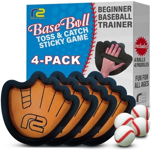 image:imageToss and Catch Ball Game Set  Easy to Use Sticky Balls amp Beginner Baseball Training Glove  Premium Toy Paddle Fits All Hand Sizes From Toddlers to Teens amp Adults  Fun Gift Idea for Boys and Girls4 Pack